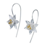Daffodil Drop Earrings in Silver