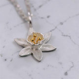 Daffodil Pendant Necklace with Cable Chain