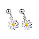 Daisy Dangle Earrings Close Up View