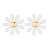 Daisy Enamel Earrings Close Up View
