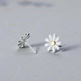Daisy Enamel Earrings Side View