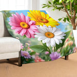 Daisy Fleece Blanket Home Decor