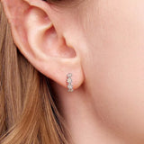 Daisy Hoop Earrings on Ear