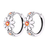 Daisy Huggie Earrings Side View