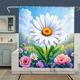 Daisy Print Shower Curtain Home Decor