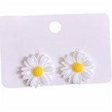 Daisy Resin Earrings Close Up View