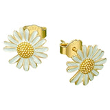 Daisy Shaped Earrings Close Up View