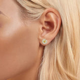 Daisy Shaped Earrings on Ear