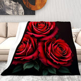 Dark Rose Throw Blanket Living Room