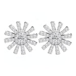 Silver Sunflower Stud Earrings