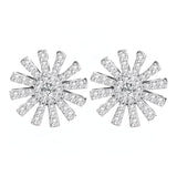 Silver Sunflower Stud Earrings