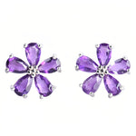 Flower Amethyst Earrings