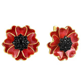 Enamel Poppy Earrings