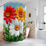 Fabric Daisy Shower Curtain