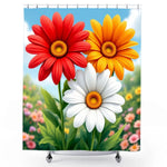 Fabric Daisy Shower Curtain