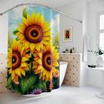Fabric Sunflower Shower Curtain