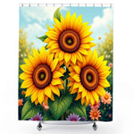Fabric Sunflower Shower Curtain
