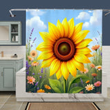 Fabric Sunflower Shower Curtain Home Decor