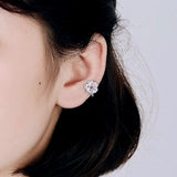 Flower Ear Cuff Earrings on Ear