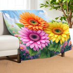 Flower Fleece Blanket Home Decor