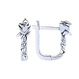Flower Huggie Earrings Side View