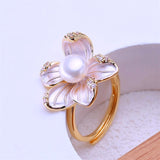 Flower Pearl Rings