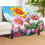 Flower Print Blanket Home Decor