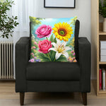 Flower Print Pillow Home Decor