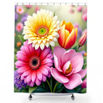 Flower Print Shower Curtain