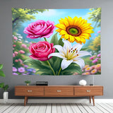Flower Print Tapestry Home Decor