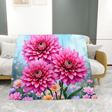 Flower Print Throw Blanket Home Decor