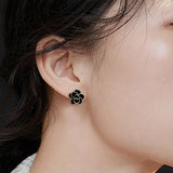 Flower Shaped Earrings on Ear