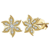Flower Shaped Gold Earrings