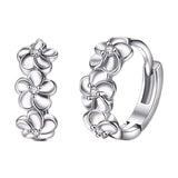 Flower Shaped Hoop Earrings Side View