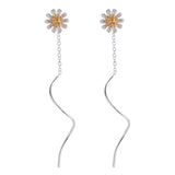 Flower Threader Earrings