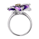 Flower and Leaf Ring Side View