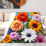 Flowery Fleece Blanket Living Room