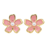 Gold Cherry Blossom Earrings