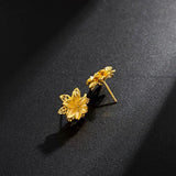 Gold Lily Earrings Back View