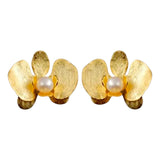 Gold Orchid Earrings