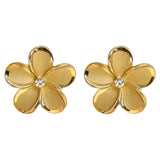 Gold Plumeria Earrings