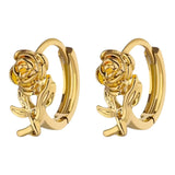Gold Rose Design Earrings
