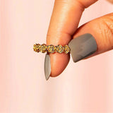 Gold Rose Flower Ring Close Up View