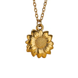 Gold Sunflower Necklace with Chain