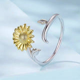 Gold Sunflower Ring Side View