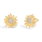 Gold Sunflower Stud Earrings Details