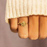 Golden Rose Ring around Finger