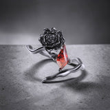 Gothic Rose Ring Close Up View