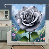 Gray Rose Shower Curtain Home Decor