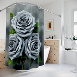 Gray Rose Shower Curtain